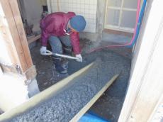 土間コンクリート打設